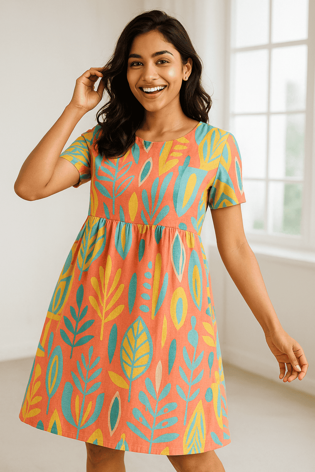 The Indigo Block Print Sundress